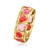 Ross-Simons Italian Pink and Red Enamel Heart Ring in 14kt Yellow Gold - 3 of 4
