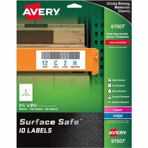 Avery Labels Removable Surface Safe 3-1/4"x8-3/8" 150/PK WE 61507 - 1 of 4