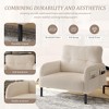 NicBex Wood Accent Chair Comfy Single Sofa Chair Corduroy Fabric Reading Chair with Double Side Pockets for Living Room - 2 of 4