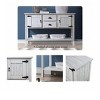 Grey 48" W Buffet Sideboard Cabinet With 2 Doors And 2 Drawers, Buffet Table With Bottom Open Shelf,Coffee Bar Storage Cabinet For Dining Room, Livin - 4 of 4