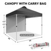 Canopy Tent 10x10 Ft, Pop Up Tent Canopy with 1 Sidewall & Vented Top, Tent with Patented Center Lock, Adjustable Legs, Wheeled Carry Bag - 3 of 4