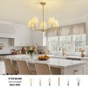 KAISITE 5-Light Modern Farmhouse Chandelier with Wavy Fabric Shades for Dining Room - 3 of 4