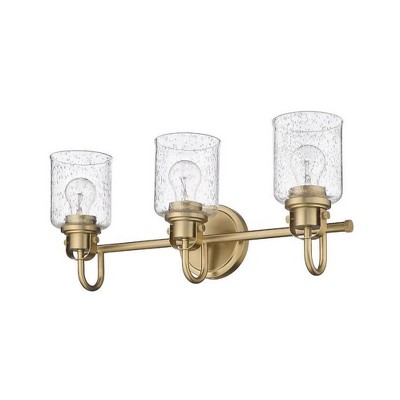 Kinsley Urban Gold 3-Light Vanity with Seeded Glass