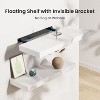 AMADA HOMEFFING 3 PCS Floating Shelf Set in White, Wall Shelves with Hidden Brackets, Floating Wall Shelves, Suitable for Bedrooms, Bathrooms, White - 3 of 4