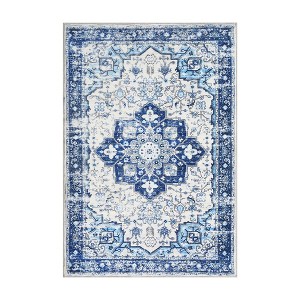 Vintage Rug Boho Machine Washable Medallion Area Rug Oriental Living Room Bedroom Carpet - 1 of 4