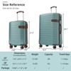 FONTOI Hardshell Luggage Set with 360掳 Spinner Wheels, Travel Suitcases with 8 Packing Cube for Women/Men Carry-On & Check-In, Blue, 11.2"*29.1"*18.3" - 3 of 4