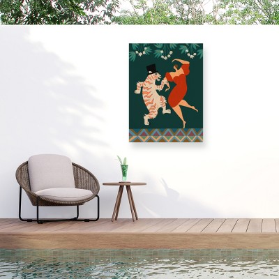 Trademark Fine Art - Arty Guava  A Date With a Wild Cat Matted Framed Art