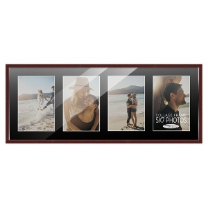 PosterPalooza | Brown Finish Collage Frame - Black Mat, 20 Frame Sizes to Choose From, UV Acrylic - 1 of 4