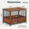 Furniture Style Dog Crate with Double Doors, Walnut Indoor Pet Kennel End Table for Large & Medium Dogs, 31.5''/43.3'' Pet House-3irtyhousy - 4 of 4