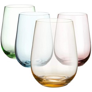 Slickblue Multicolor Hand-Blown Wine Glasses Set of 4, 16.5 oz - 1 of 4