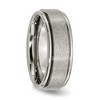 Black Bow Jewelry 8mm Titanium Brushed Center Grooved Edge Comfort Fit Band - image 4 of 4