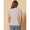 INSPIRE CHIC Women's Peter Pan Collar Contrast Trim Puff Sleeve Peasant Floral Shirt - 3 of 4