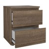 FurniFact,Brown 2 Drawer Nightstand - Stylish Small Dresser with Drawers for Bedrooms - 4 of 4