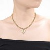 Guili 14K Gold Plated with Cubic Zirconia Sunshine Heart Pendant Curb Chain Adjustable Necklace, A Radiant & Stylish Jewelry Statement - 2 of 2