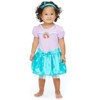 Disney Princess Cinderella Ariel Belle Snow White Girls Cosplay Dress and Headband Newborn to Infant  - 2 of 4