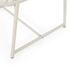 Modern 13" H Mesh Outdoor End Table, Rectangle Powder-Coated Metal Patio End Table for Outside Use, White Patio Side Table -Christopher Knight Home - 2 of 4