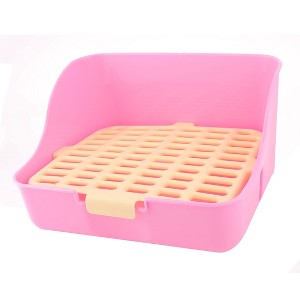 Unique Bargains Indoor Plastic Mesh Style Pet Dog Pee Toilet Fuchsia White 11" x 8.7" - 1 of 4
