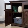 Vynxaria 3-Door Farmhouse Buffet Sideboard in Espresso - Barn Design Cabinet for Dining Room, Coffee Bar, and Wine Storage. - 4 of 4