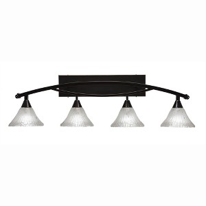 Toltec Lighting Bow 4 - Light Vanity in  Black Copper with 7" Frosted Crystal Shade - 1 of 1