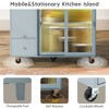 LED Light Kitchen Cart on Wheels with 2 Fluted Glass Doors and 1 Flip Cabinet Door - 3 of 4