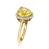 Ross-Simons 2.70 Carat Lemon Quartz and .10 ct. t.w. White Zircon Heart Ring in 18kt Gold Over Sterling - 3 of 4