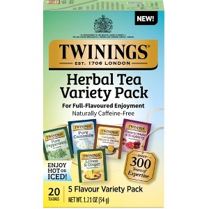 Twinings Five Flavor Variety Herbal Tea Bags - Caffeine Free - 1.21oz/20ct - 1 of 4