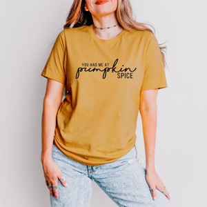 Simply Sage Market You Had Me At Pumpkin Spice Short Sleeve Tee - XS - Mustard - 1 of 4