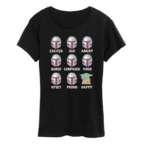 Women's - Star Wars - The Mandalorian Mandalorian Moods Short Sleeve Graphic T-Shirt - 1 of 4