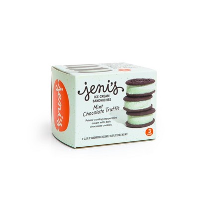 Jeni's Ice Cream Mint Chocolate Truffle Target Frozen Dessert Sandwich - 10.5oz/3pk