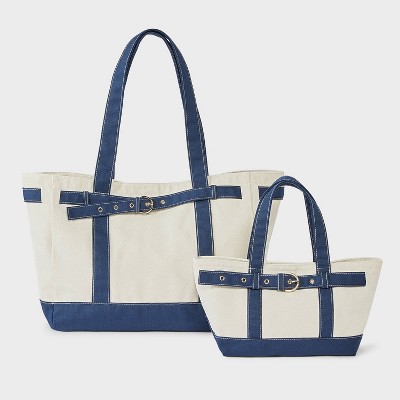 Сумки Universal Thread Canvas Mini Belted Tote Bag - Universal Thread™ Blue — фото 6