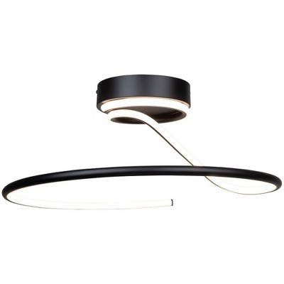 Black Aluminum LED Semi-Flush Mount Light Fixture