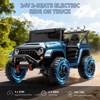 Jojoka 24V 2-Seater Kids Ride On Jeep, 4WD, Dual Motors Battery Powered Electric Vehicles, Remote Control - 2 of 4