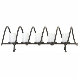 HomeRoots 10" Black Metal Centerpiece Candelabra Candle Holder - 1 of 4