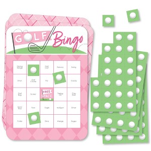 Big Dot of Happiness Golf Girl - Bingo Cards and Markers - Pink Birthday Party or Baby Shower Bingo Game - Set of 18 - 1 of 4