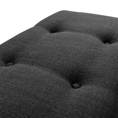 Rosewell Dark Grey Fabric 53" Button-Tufted Bedroom Bench
