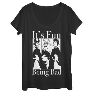 Women's Disney Princesses Fun Being Bad Wicked Witches Scoop Neck - 1 of 4