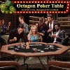 8-Player Foldable Poker Table, Octagon Blackjack & Texas Holdem Table with Cup Holders, Collapsible Casino Style Game Table - 3 of 4