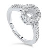 Pompeii3 1/2ct SI Pave Halo Diamond Engagement Ring Setting 14K White Gold - 2 of 4