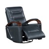 Faux Leather Swivel Gliding Recliner Chair with Luxurious Style - 3 of 4