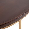 Kate and Laurel Dorrah Half Circle Wood Side Table, 18x16x22, Walnut Brown and Gold - 3 of 4