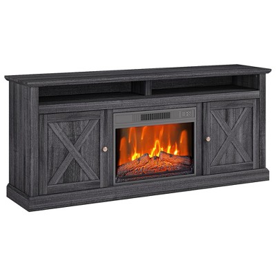 Fireplace TV Stand with 67-Inch TV Cabinet ,Built-in 23-Inch Electric Fireplace Single Drawer, Double Door, 1400W/120V/60Hz