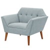 Ridstar Upholstered Modern Soft Lounge Chair & Accent Chair With Arm Support And Solid Leg-Light Blue - 4 of 4