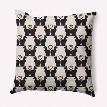 16"x16" Cat Clowder Print Square Throw Pillow Cream - e by design