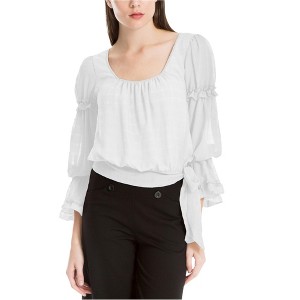Max Studio London Womens Ruffled Tie-Waist Knit Blouse - 1 of 1