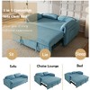 Lyngins Convertible Loveseat Sofa Bed, Velvet Sofa Bed with Armrest Storage Bags, Comfortable Couches for Living Room, Home Relaxation & Guest Sleep - 3 of 4