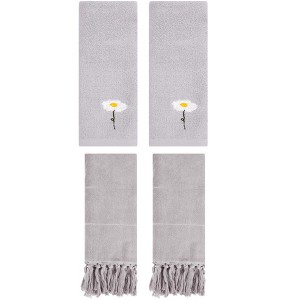 REGALWOVEN 4 Pcs Hand Towels, Absorbent Soft Bath Towel Set for Bathroom - 1 of 4