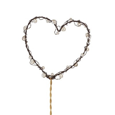 Transpac Wire Heart Pick w/Pearls Home Decorations Valentines