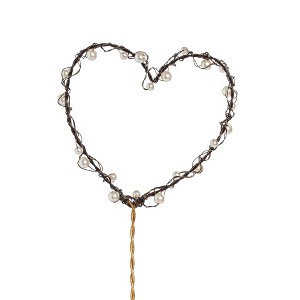 Transpac Wire Heart Pick w/Pearls Home Decorations Valentines - 1 of 2