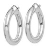 Black Bow Jewelry 5mm, 14k White Gold Classic Round Hoop Earrings, 30mm (1 1/8 Inch) - 2 of 4