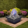NAYSAYE Fountain Polyresin Spiral Ice Design with Cascading Water for Meditation Room Garden Indoor, Clear, 7.75"*7.75"*3" - 2 of 4